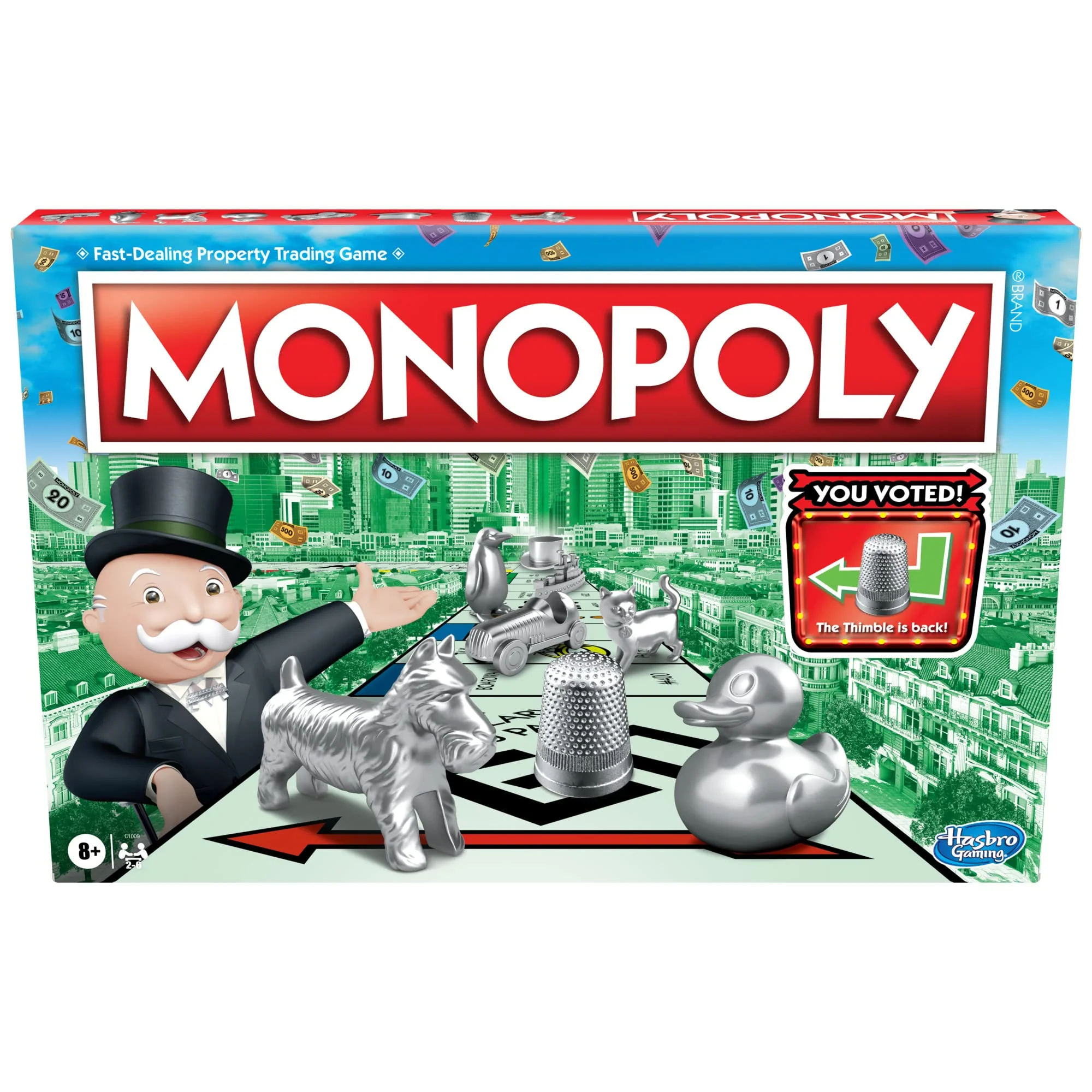 Powerful Monopoly Game Family Board Games for 2 to 6 Players Kids Ages 8 and Up Includes 8 Tokens Token Vote Edition Original Design
