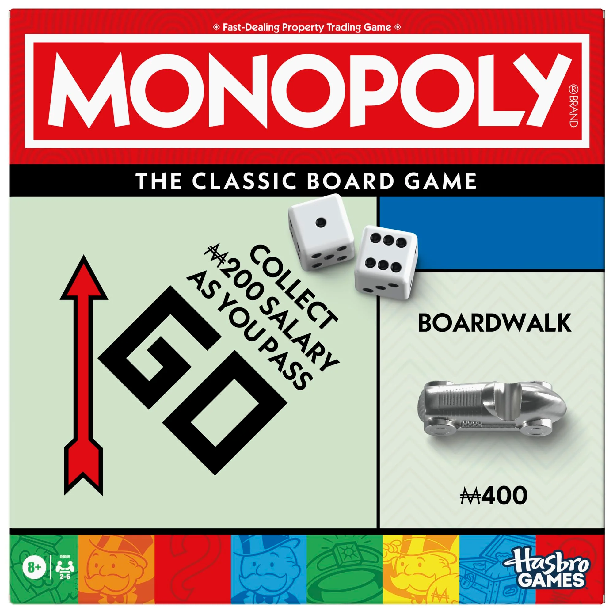 Fine Crafted Monopoly Board Game Classic Game with Storage Tray and Larger Tokens Ages 8 2 to 6 Players Family Games for Kids and Adults Kids Gifts Breathable