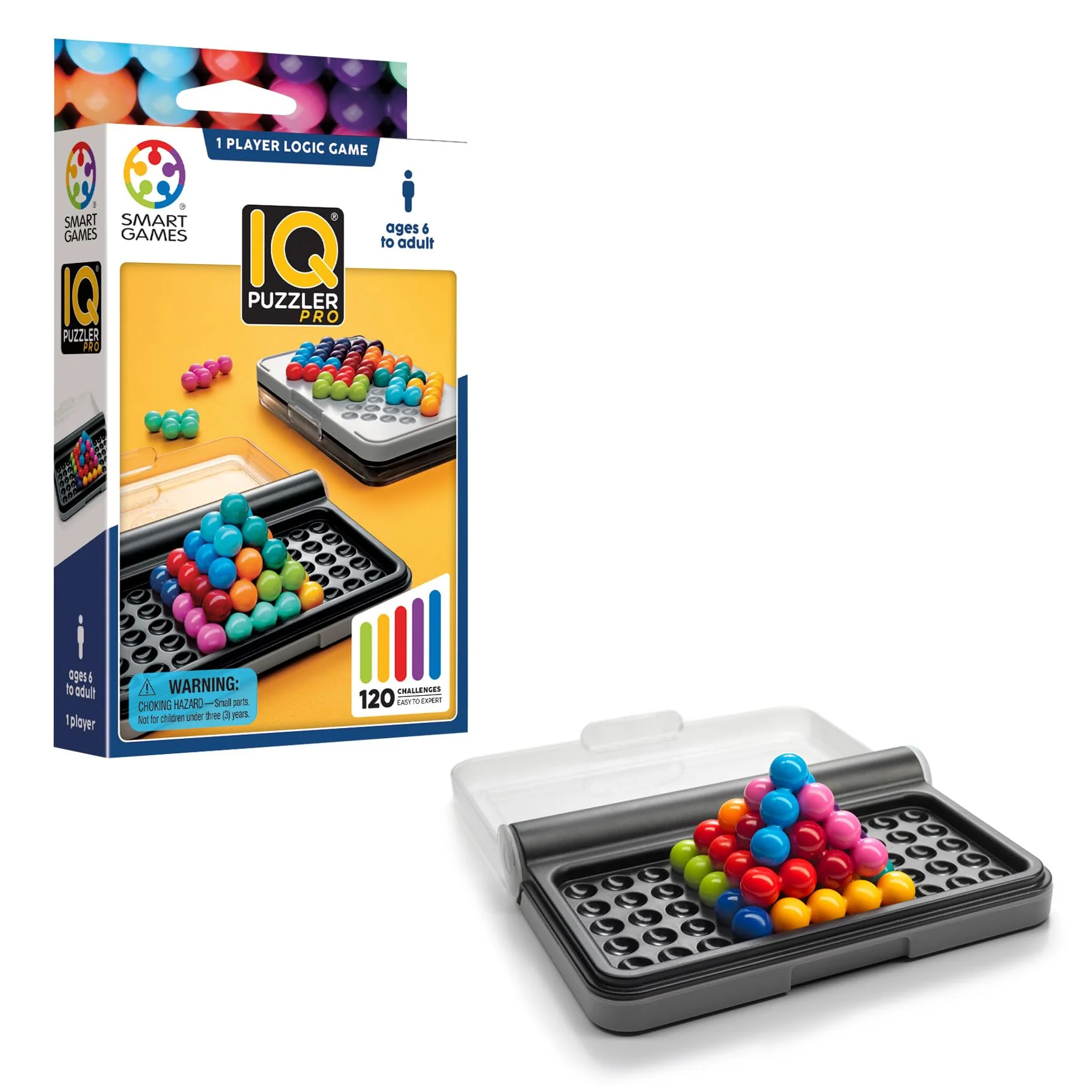 Original Design SmartGames IQ Puzzler Pro Boost Logic and Problem Solving Skills Level Up with 120 2D and 3D Challenges from Easy to Expert Great for Ages 6 -… Proven