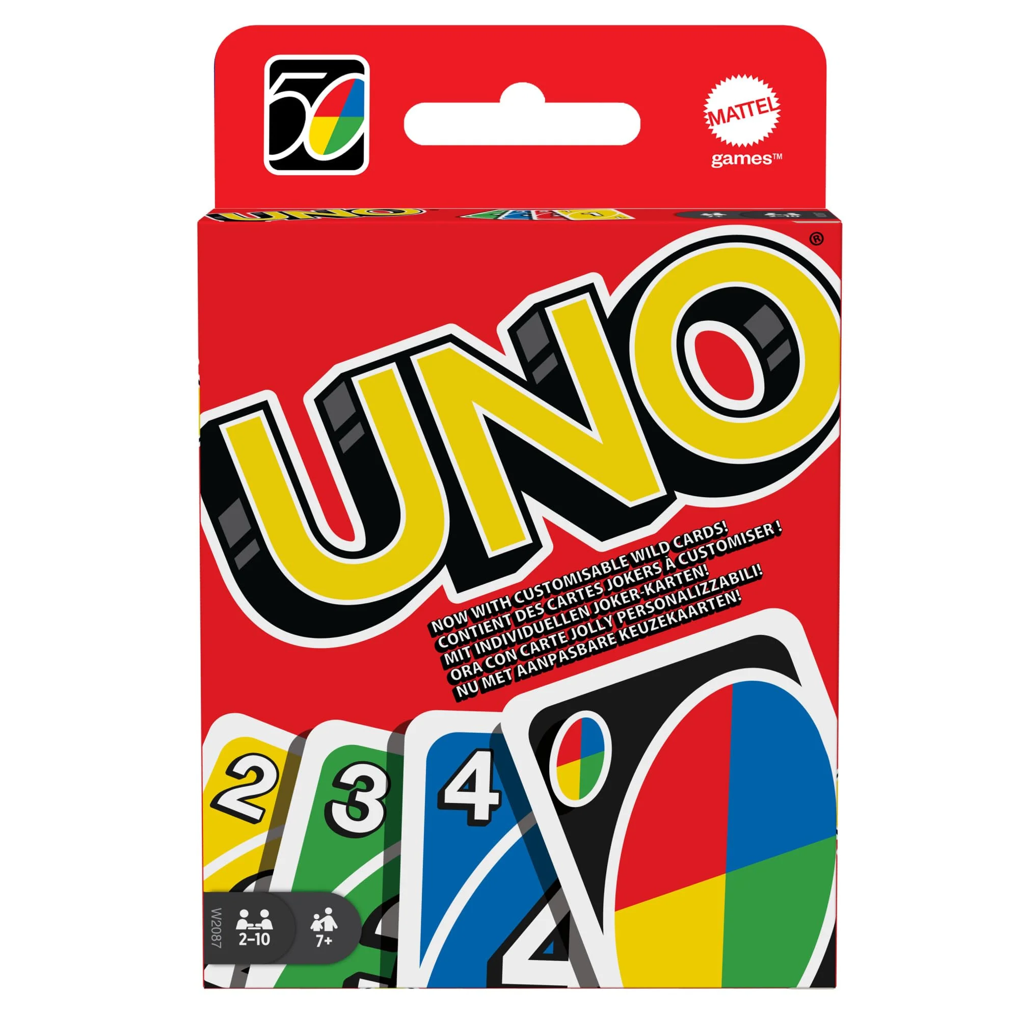 Environmentally Friendly UNO - Classic Colour Number Matching Card Game - 112 Cards - Customizable Erasable Wild - Special Action Cards Included - Gift for Kids 7 W2087 Refined