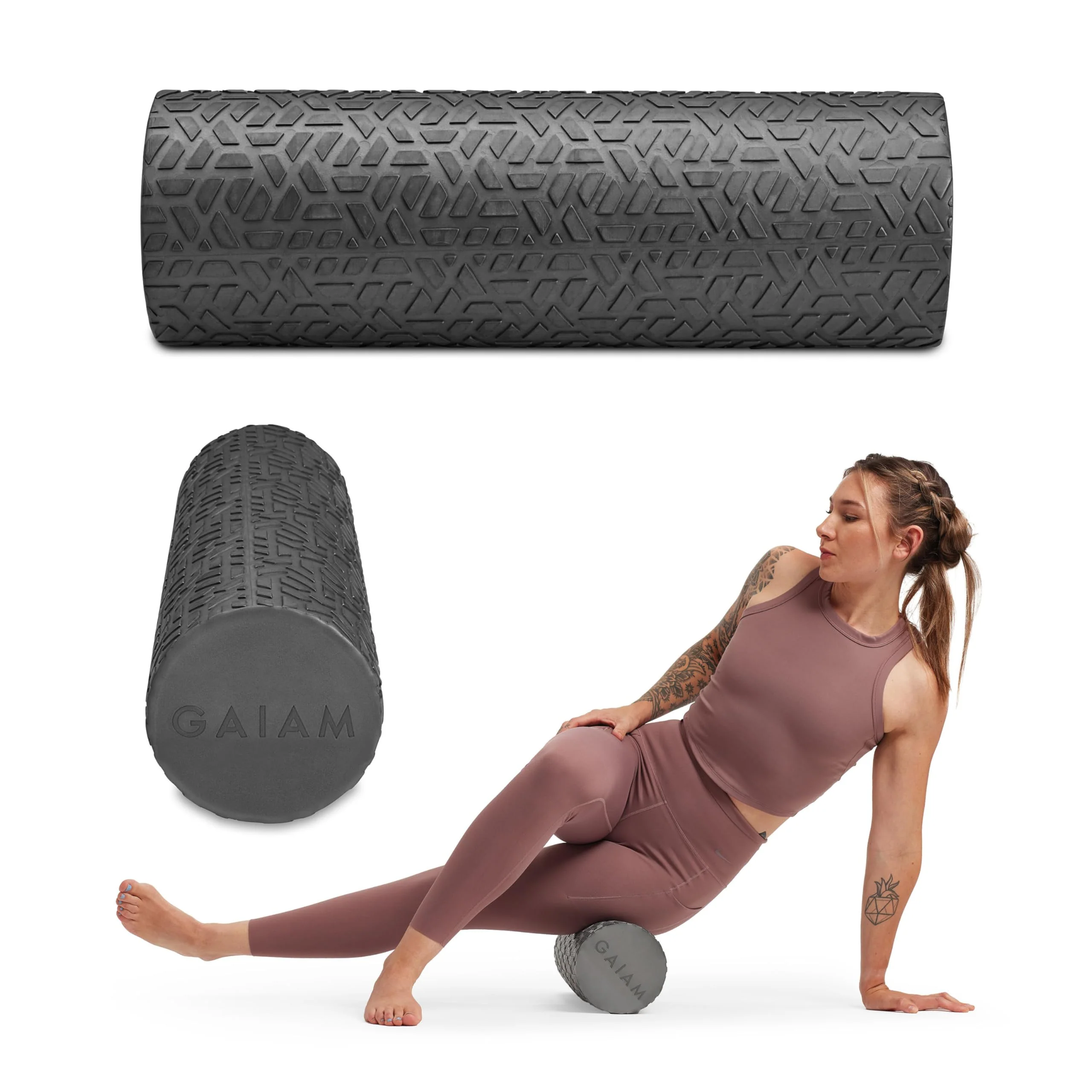 Pure Gaiam Restore Foam Roller for Muscle Massage - Textured Muscle Massager for Stimulation Total Body Pain Relief for Back Neck Foot Calf Leg Arm… Verified