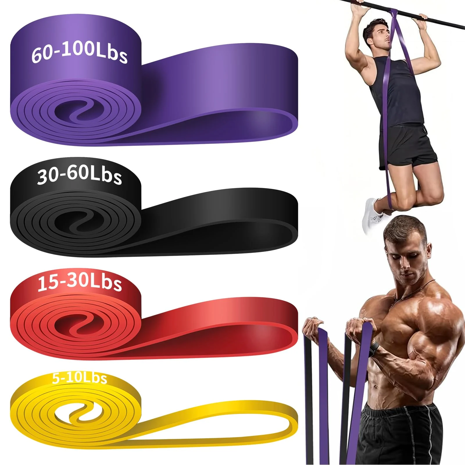 Premium Material Resistance Band Pull Up Bands Pull Up Assistance Bands Workout Bands Exercise Bands Resistance Bands Set for Legs Working Out Muscle Training … Reusable