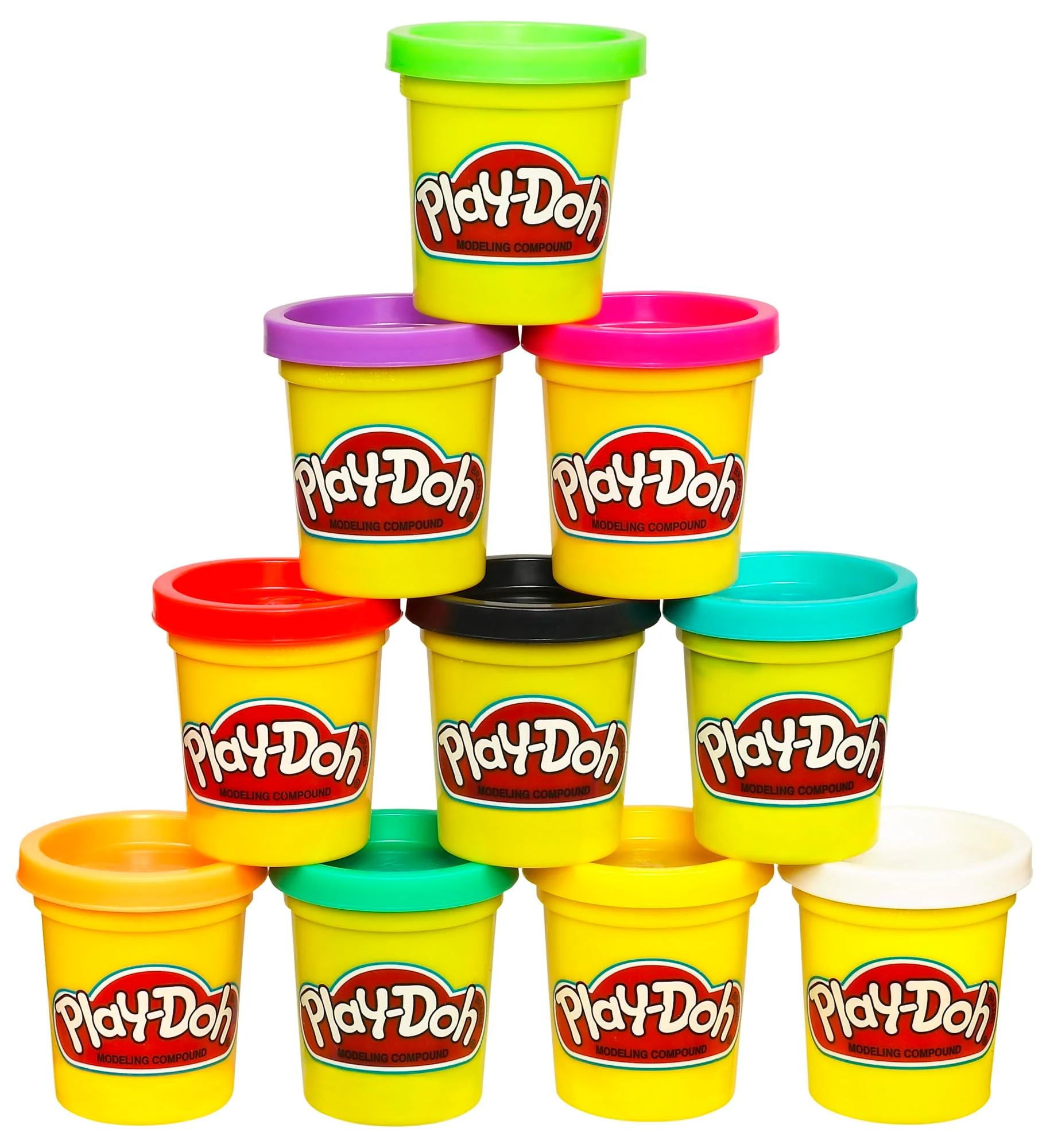 Functional Play Doh Modeling Compound 10-Pack Case of Assorted Colors Non-Toxic 2 oz. Cans Back to School Gifts Prizes Party Favors Preschool Toys Sustainable