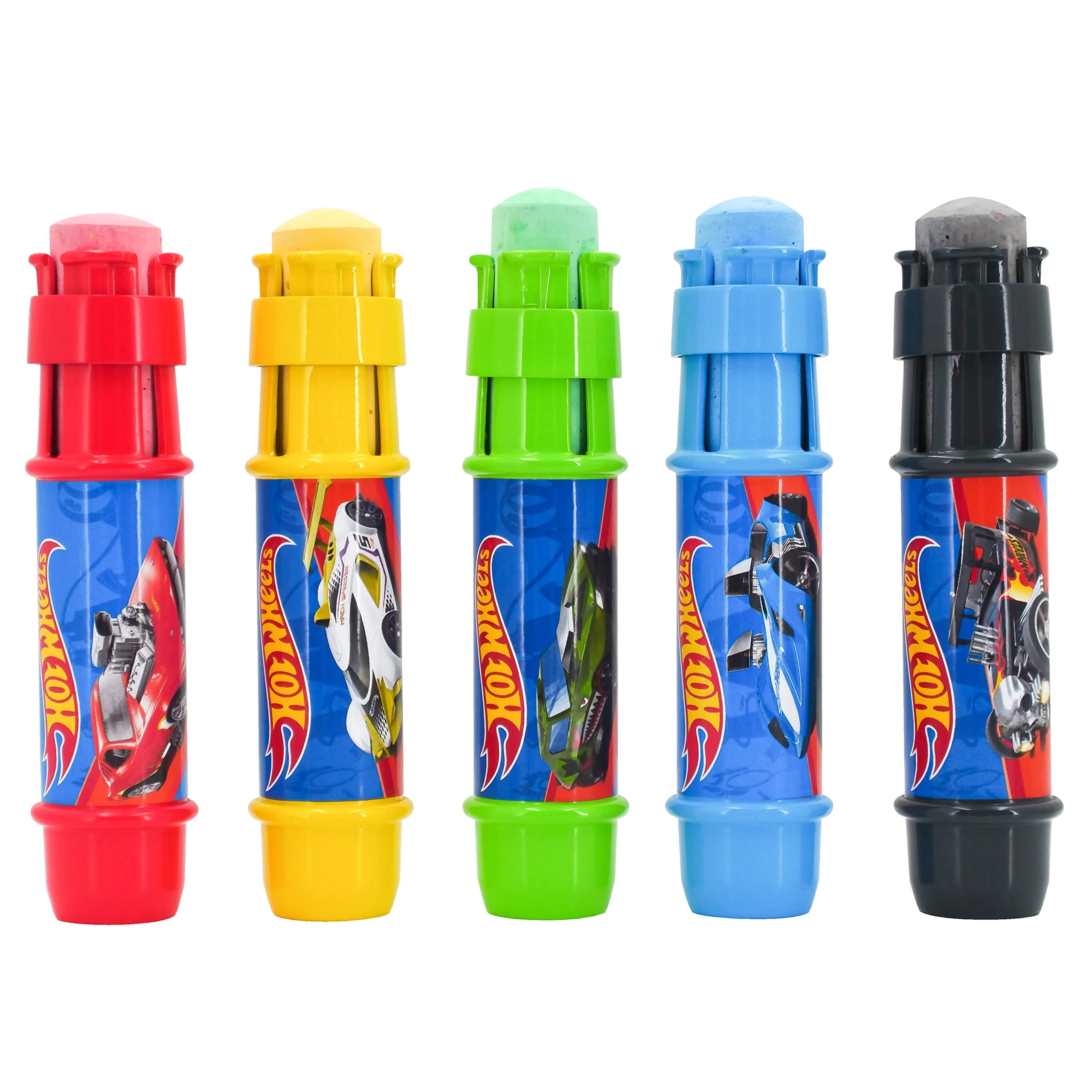 Original Design Sunny Days Entertainment Hot Wheels™ Jumbo Chalk Holders 5 Chalk Sticks with Holders for Kids Sidewalk Chalk for Toddlers Consistent