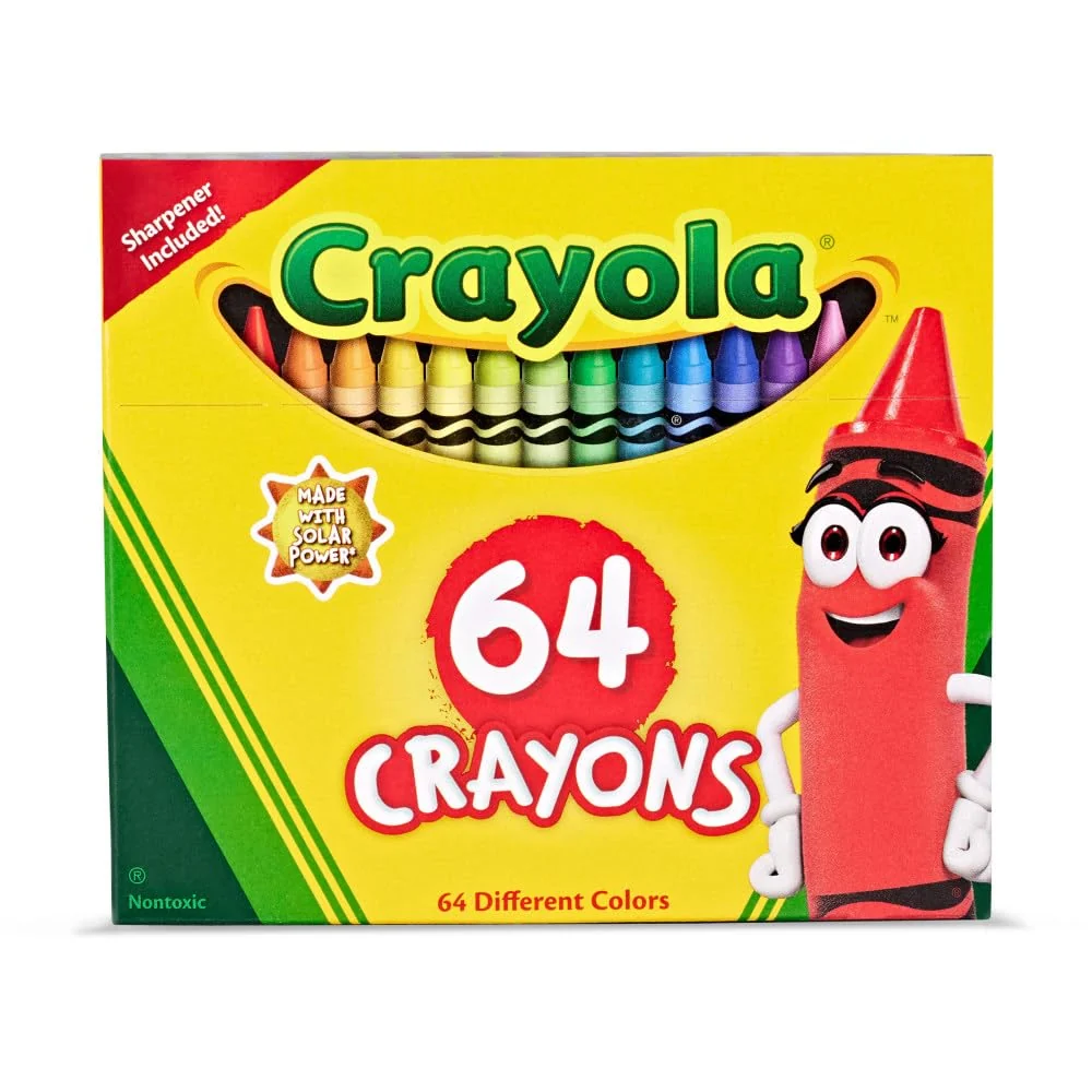 Durable 975 Supply 64 Crayons Per Box Classic Colors Built In Sharpener For Kids School Crayons Assorted Colors - Box 1 Outstanding
