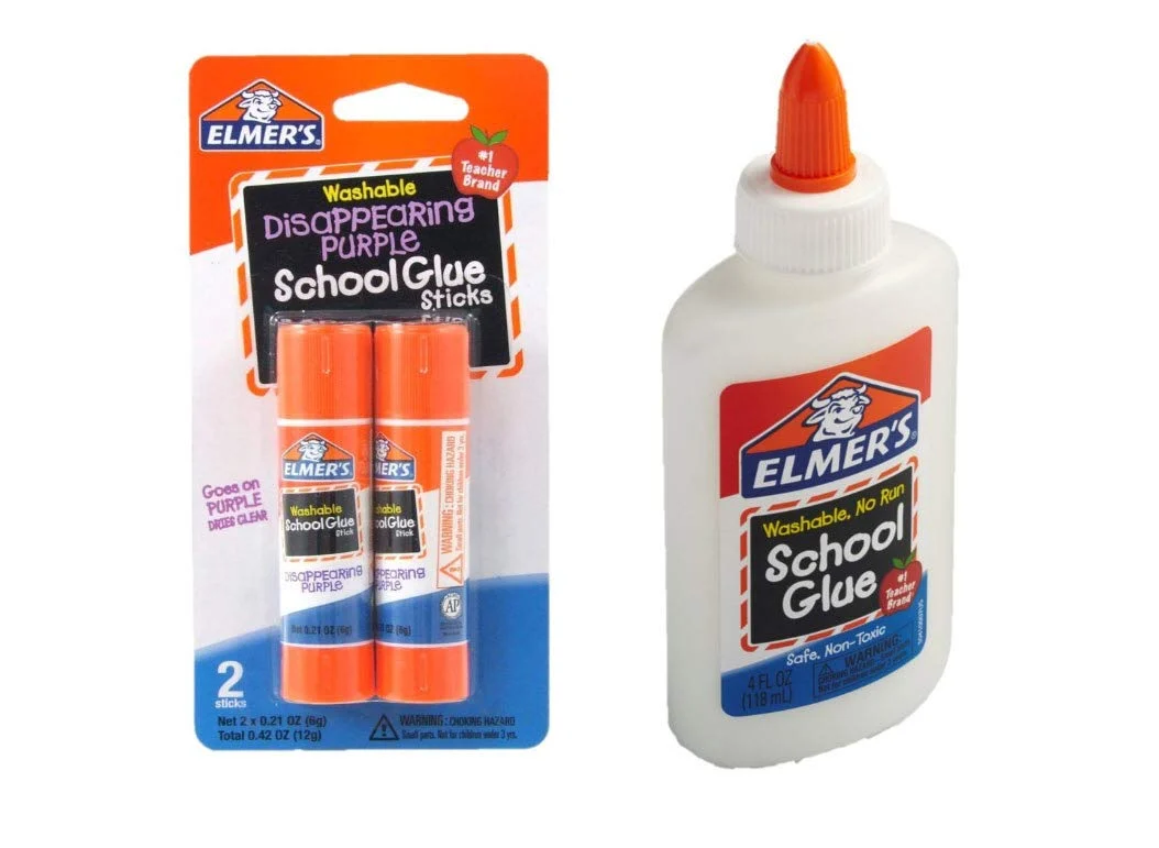 Minimalist Elmer's bundle Washable Liquid School Glue White Dries Clear 4 fl oz Plus Disappearing Purple Elmer's School Glue Stick 7g 2pk Flexible