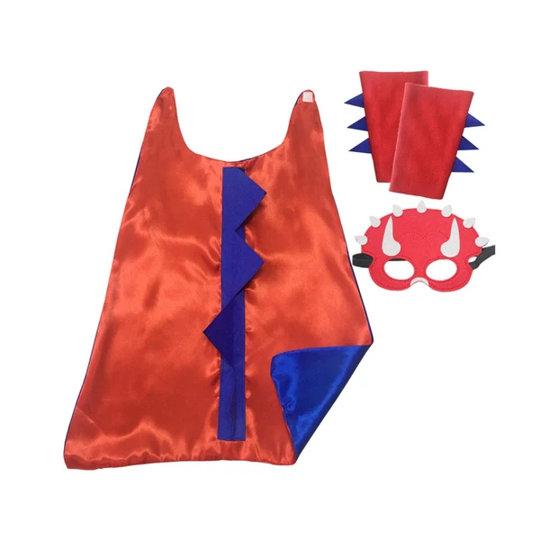 Verified Maxbell Dinosaur Costume Cape Cosplay Stage Performances Carnival Prop for Kids red and lblue Original Design
