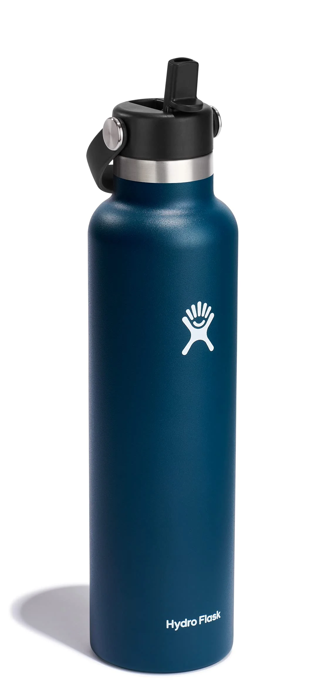Specialty Hydro Flask Water Bottle - Insulated Stainless Steel - Straw Lid Non Spill Leakproof 24 Oz Indigo Blue Premium Material