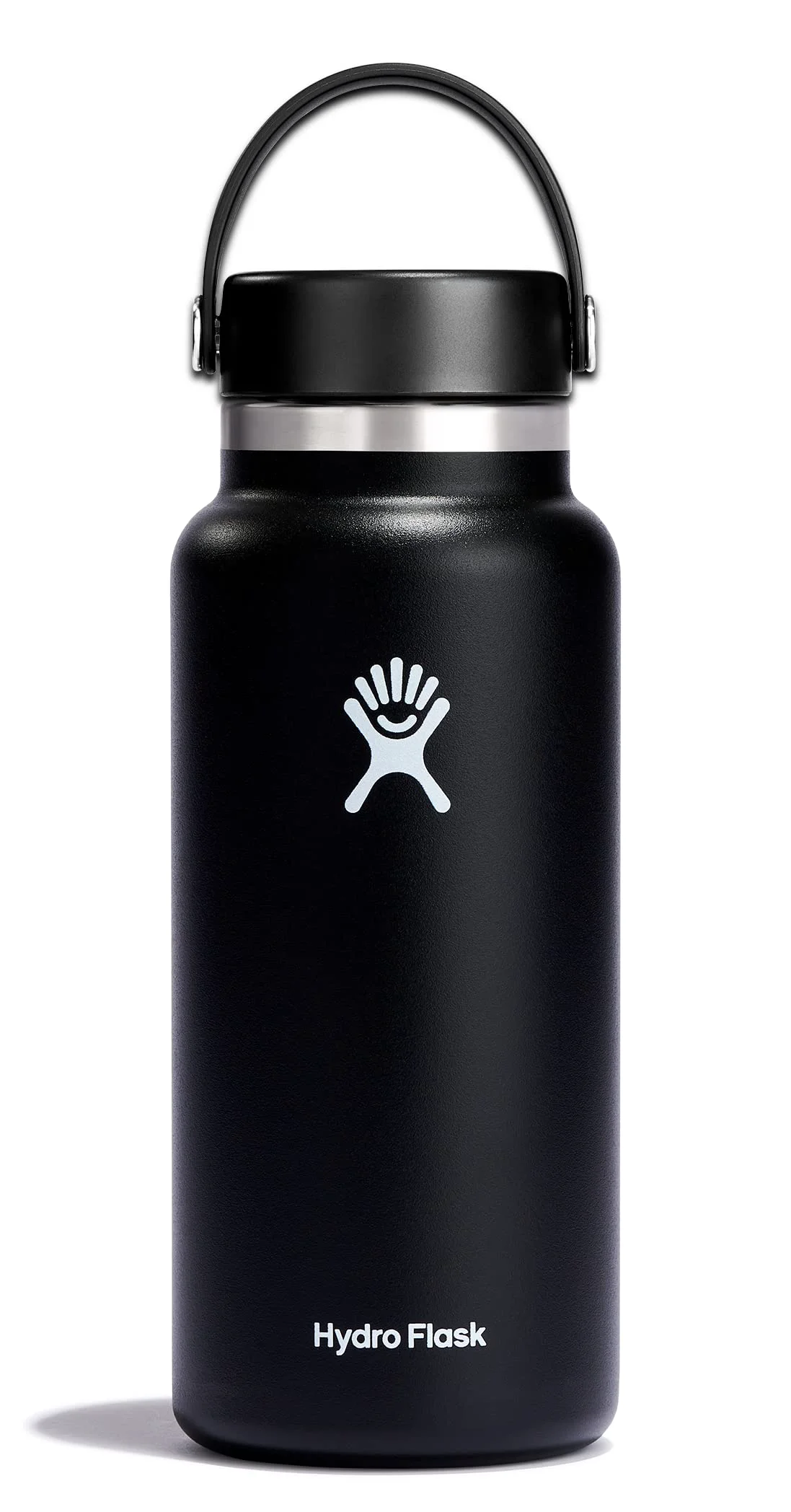 High-End Hydro Flask Water Bottle - Insulated Stainless Steel - Wide Mouth Flex Lid Non Spill Leakproof and Refillable in 32 Oz Black Responsible