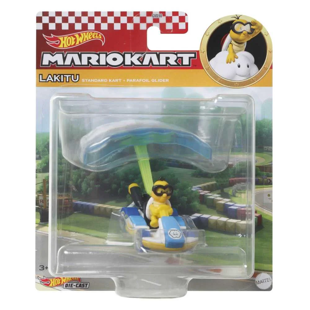 Contemporary Hot Wheels Mario Kart Lakitu with Standard Kart and Parafoil Glider Optimized