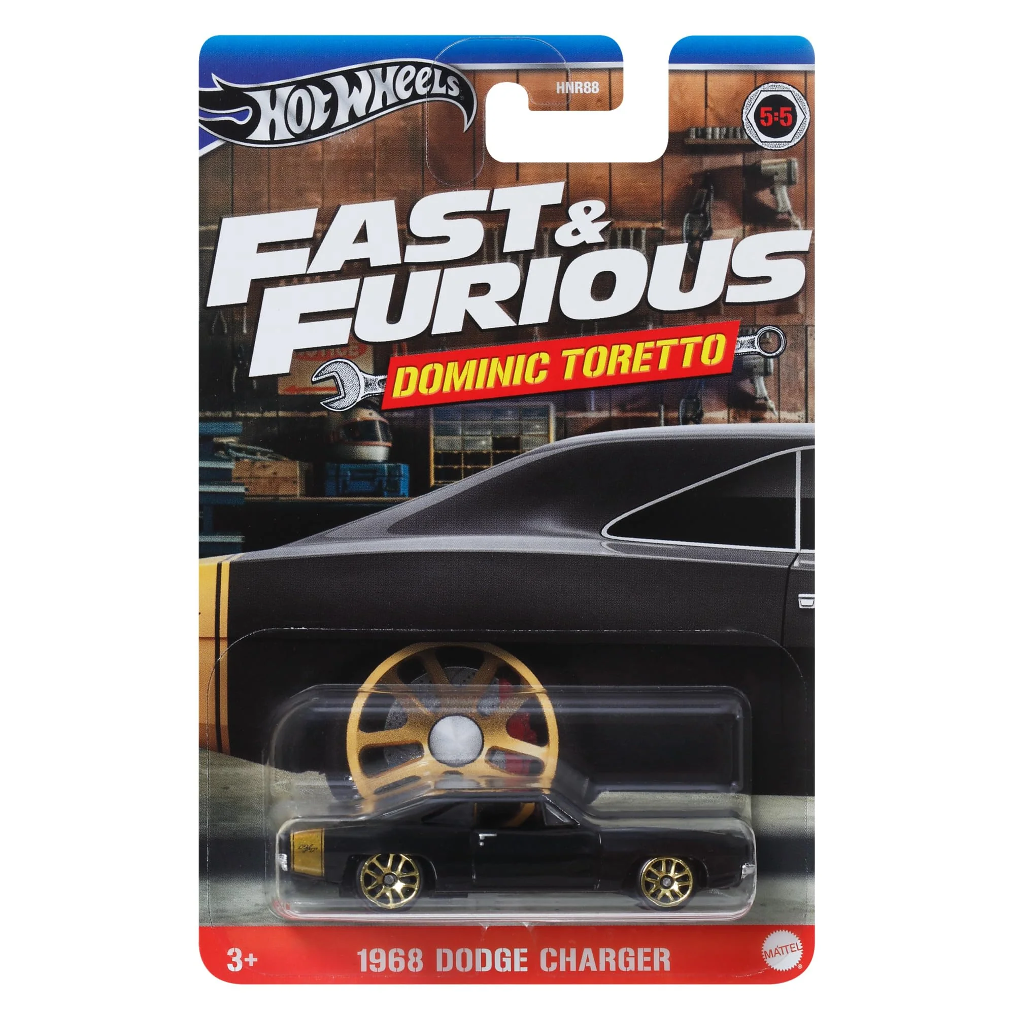 Solid Hot Wheels Fast and FURIOUS Dominic Toretto Auto 1968 DODGE CHARGER Model Die Cast Scale 1 64 - Length 7 cm - HRW49 Verified