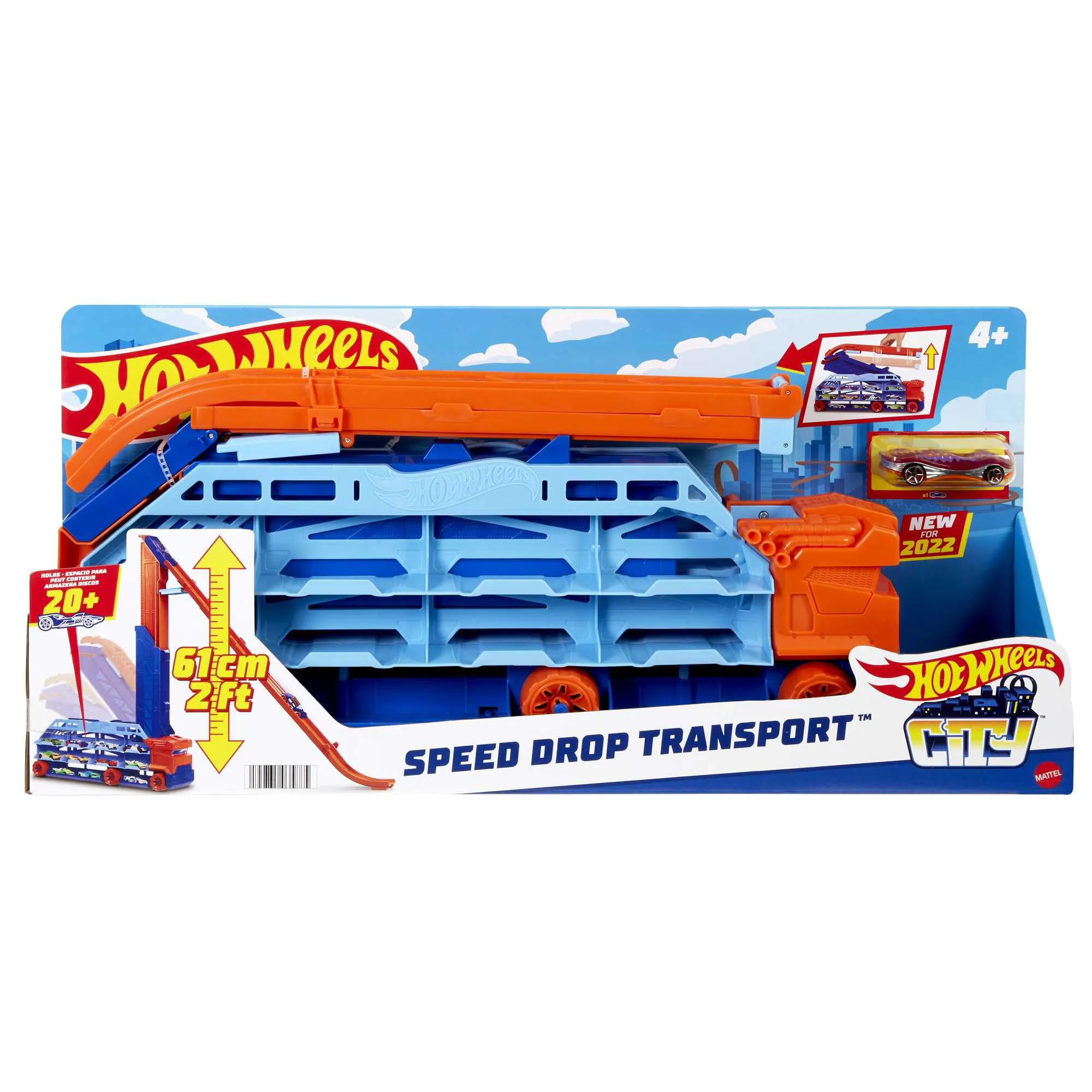 Consistent HOT WHEELS City Transporter - with extendable Downhill ramp Loading Area for 20 Vehicles and Special Wheels - Gift for Children from 4 Years HDY92 Proven