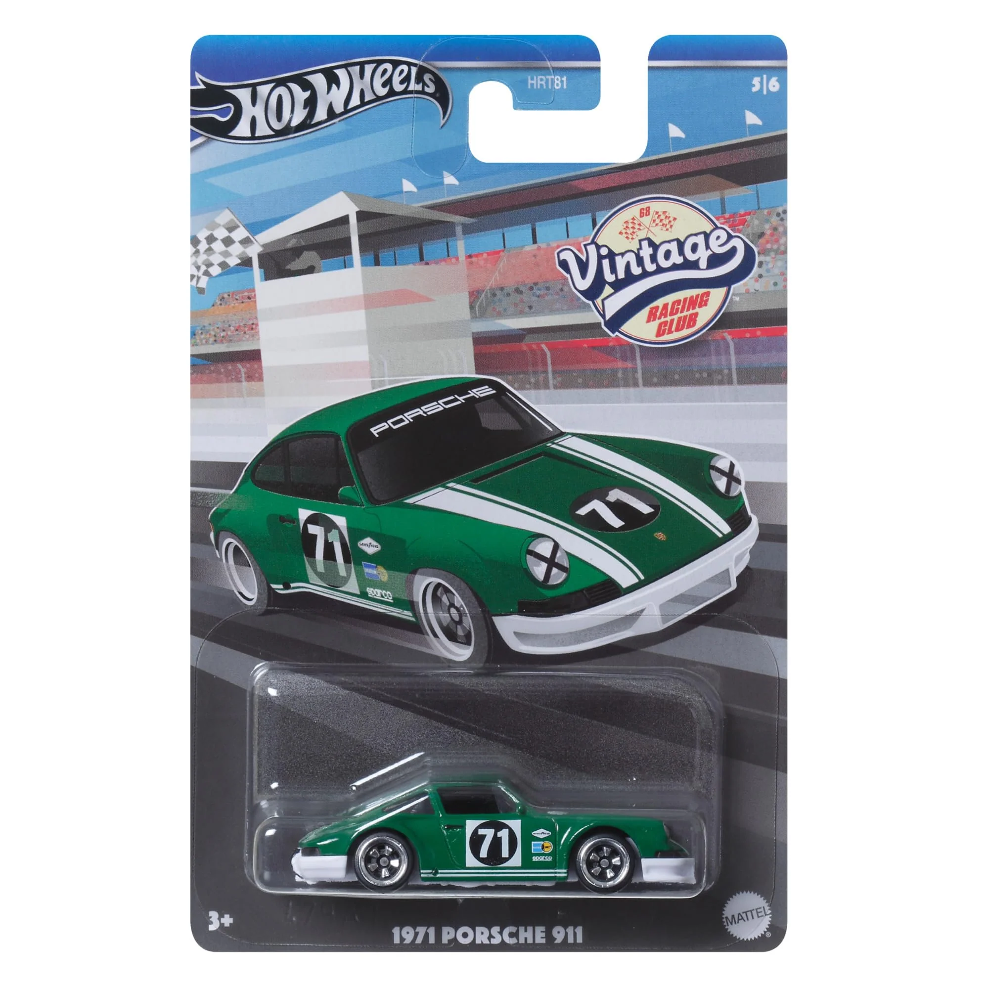 Crafted Hot Wheels 1971 Porsche 911 Green Vintage Racing Club 5 6 Lightweight