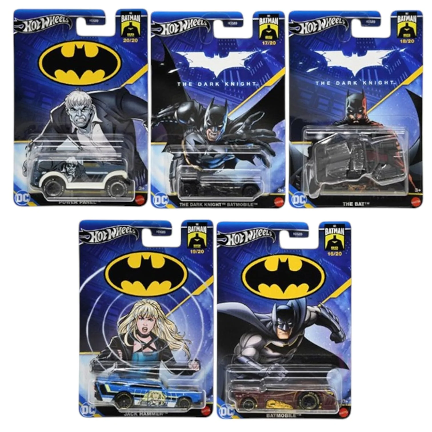 Green Hot Wheels Batman Die-Cast Vehicle Collection 5-Pack Bundle DC Comics HDG89-956M Mix 4 2024 Clean