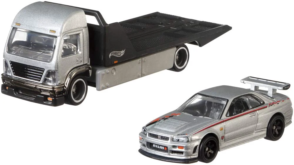 Powerful Hot Wheels Team Transport Nissan Skyliine GT-R BNR-34 Aero Lift Vehicle Premium