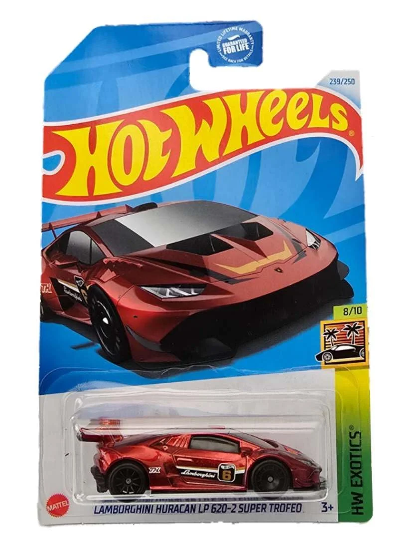 Practical Hot Wheels Treasure Hunt Lamborghini Huracan LP 620-2 Super Trofeo HW Exotics Series 8 10 Red Die-Cast Car 2021 Collection Long-Lasting
