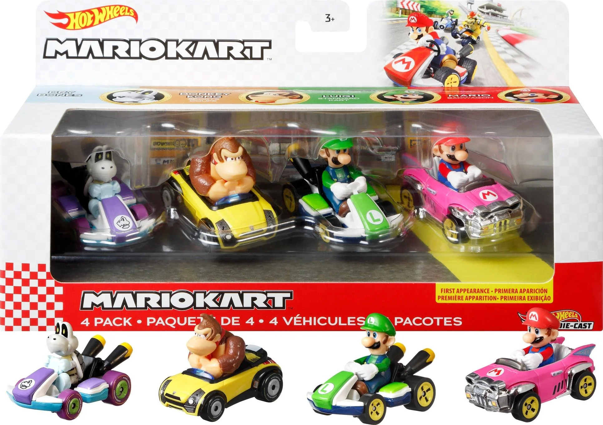 Reliable Hot Wheels Mattel Mario Kart Die-Cast 4-Pack Assortment Nintendo User-Friendly