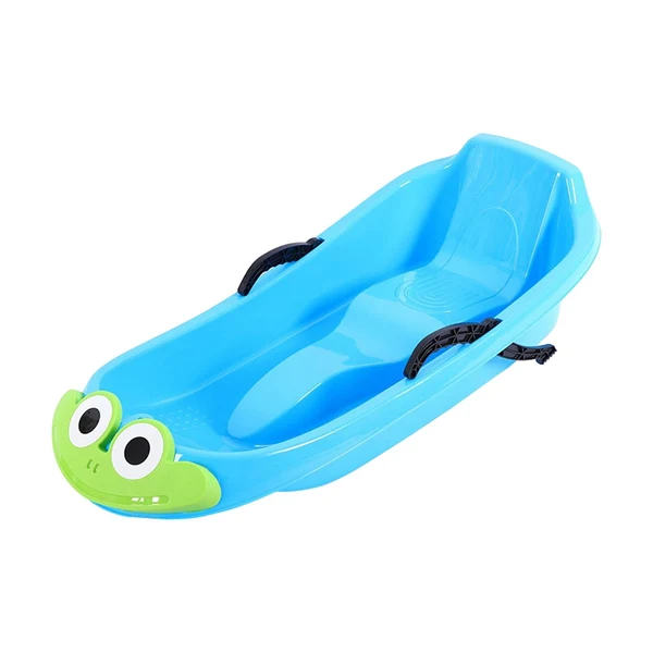 Sophisticated Maxbell Snow Sled Wear Resistant Non Slip Board Sledge for Skating Skiing Winter Blue Frog Fashionable