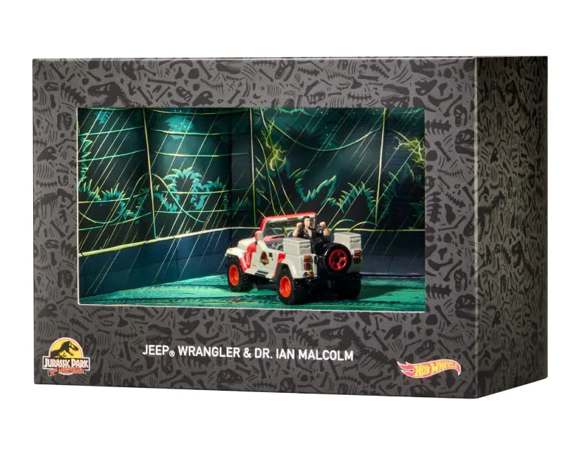 Green Hot Wheels Jurassic Park Jeep Wrangler Dr. Ian Malcolm - SDCC2023 Comic Con Exclusive Reliable