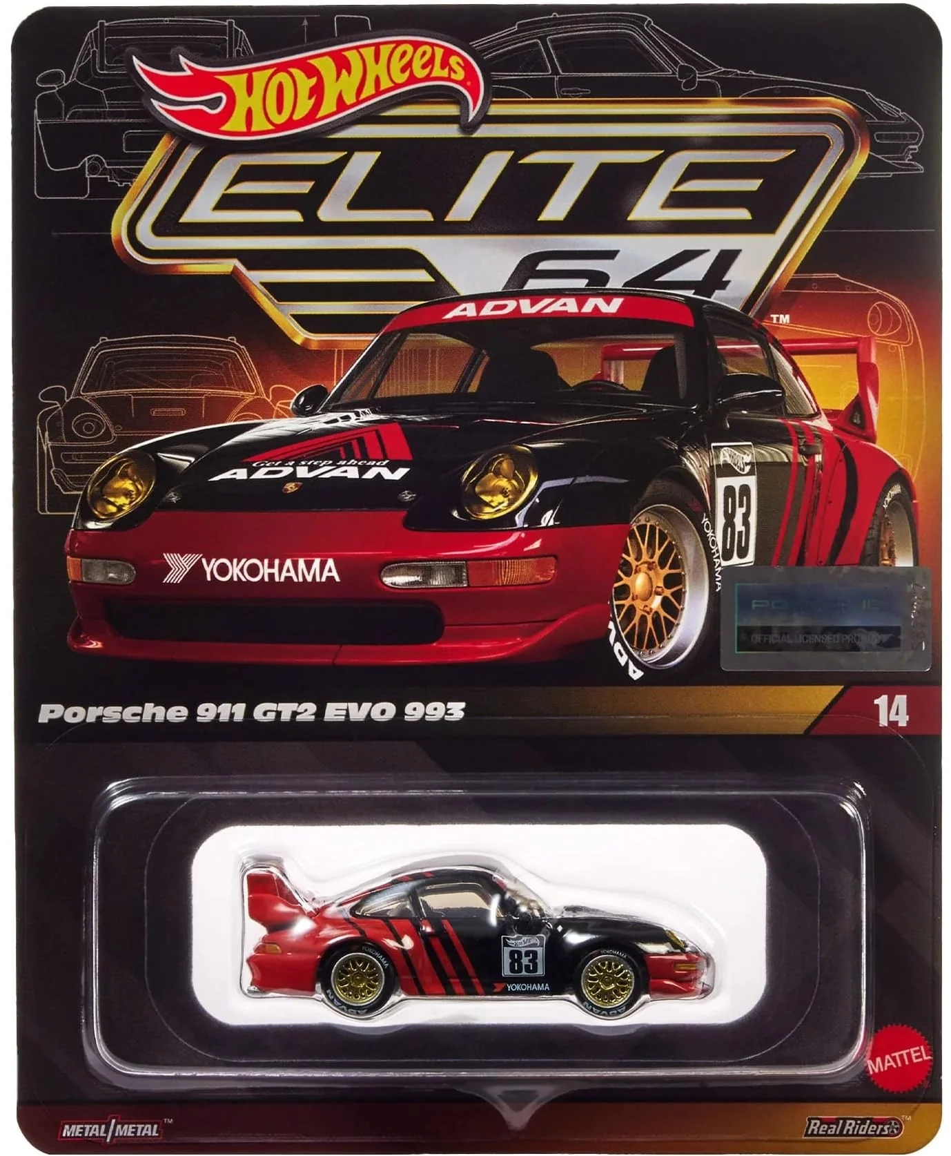 Top-Quality Hot Wheels Porsche 911 GT2 EVO 993 Elite 64 Collectors Classic
