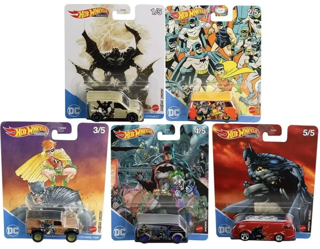 Advanced Hot Wheels Premium Pop Culture DC Batman Comics Complete 5‑Car Set - 1 64 Die‑Cast DLB45-946P Ages 3 Natural