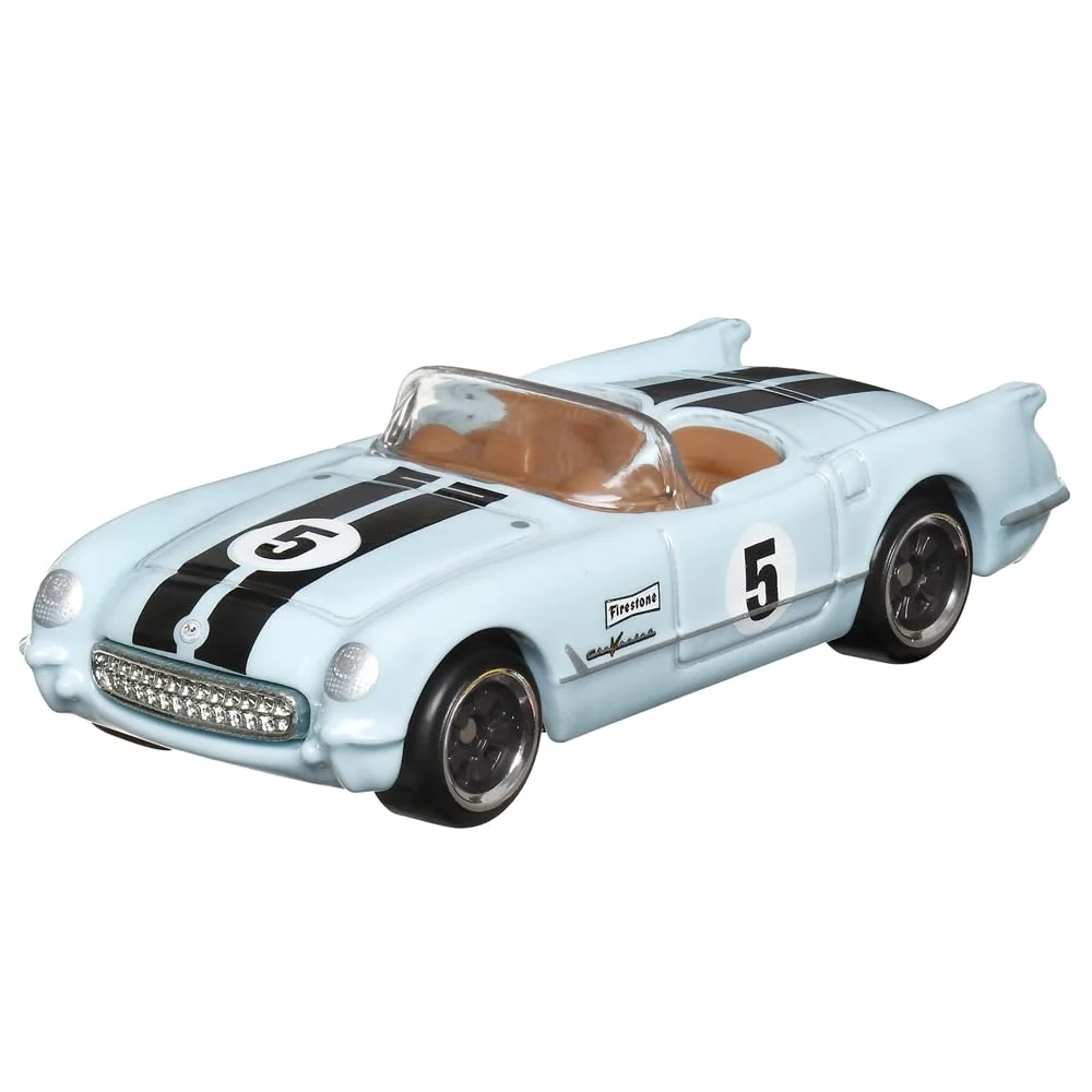 Optimized Hot Wheels Collectible Die-Cast Vintage Racing Club Vehicle - Light Blue Convertible Sports Car - Inspired by 1955 Corvette - HRT81-2 6 Durable
