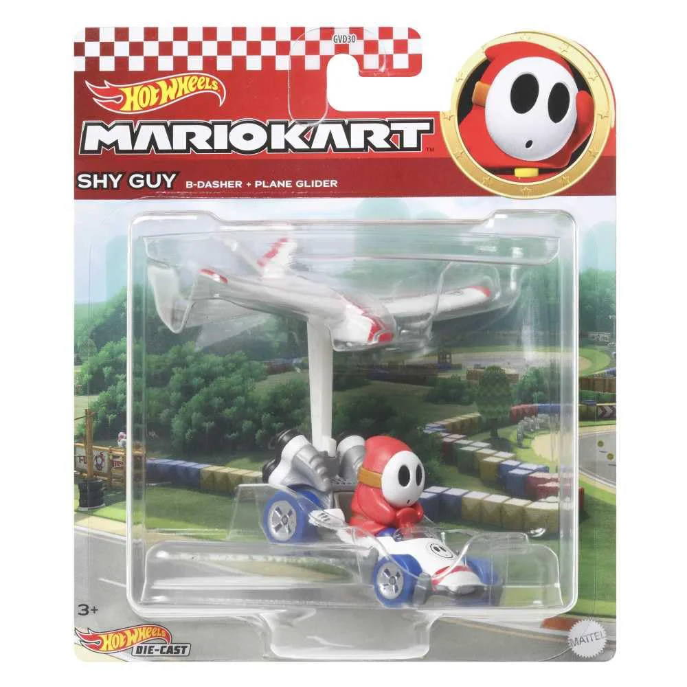 Verified Hot Wheels Mario Kart Shy GuyB Dasher with Plane Glider Practical