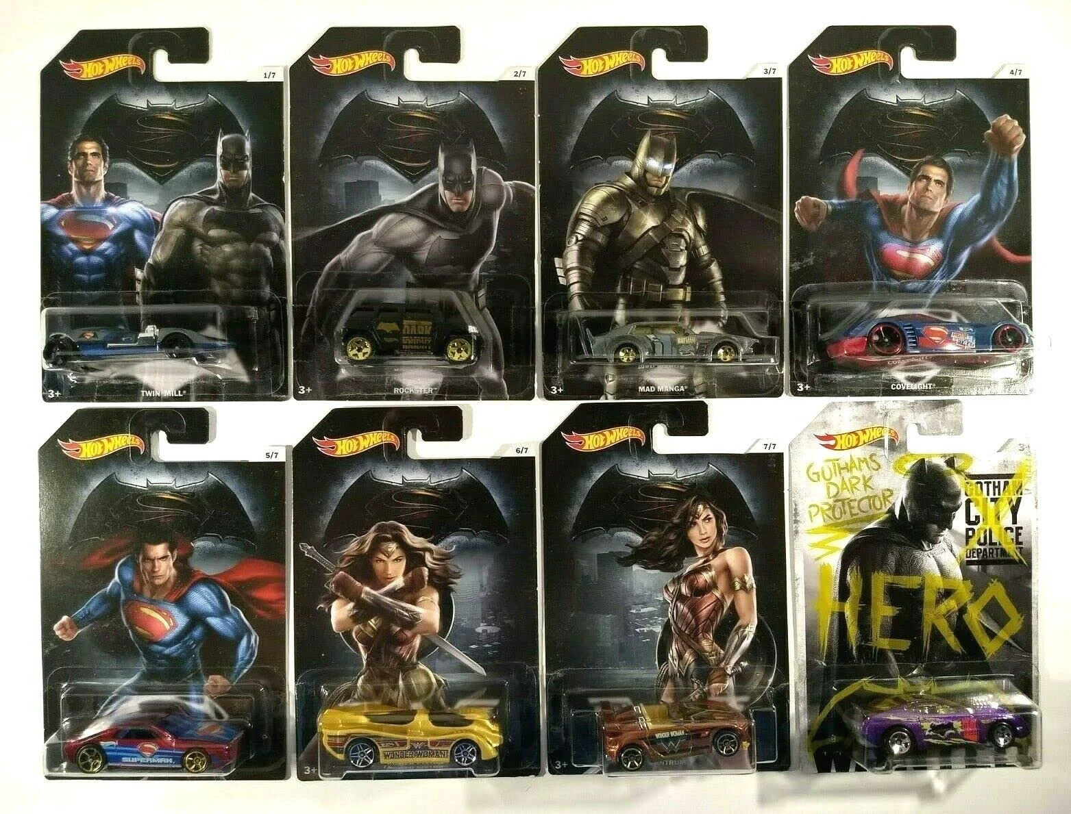 Superior Hot Wheels Batman V Superman Dawn of Justice Bundle of 8 Die-Cast Cars Pure