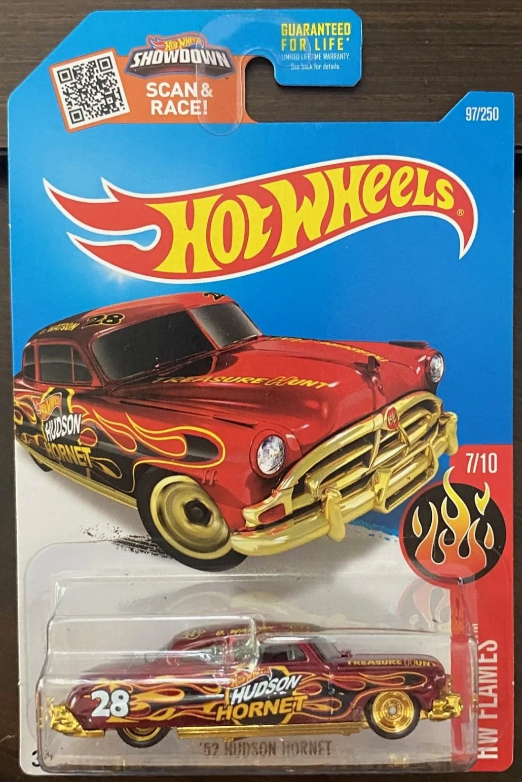 Specialty Hot Wheels 2016 HW Flames '52 Hudson Hornet Red Die-Cast Vehicle 97 250 Crafted