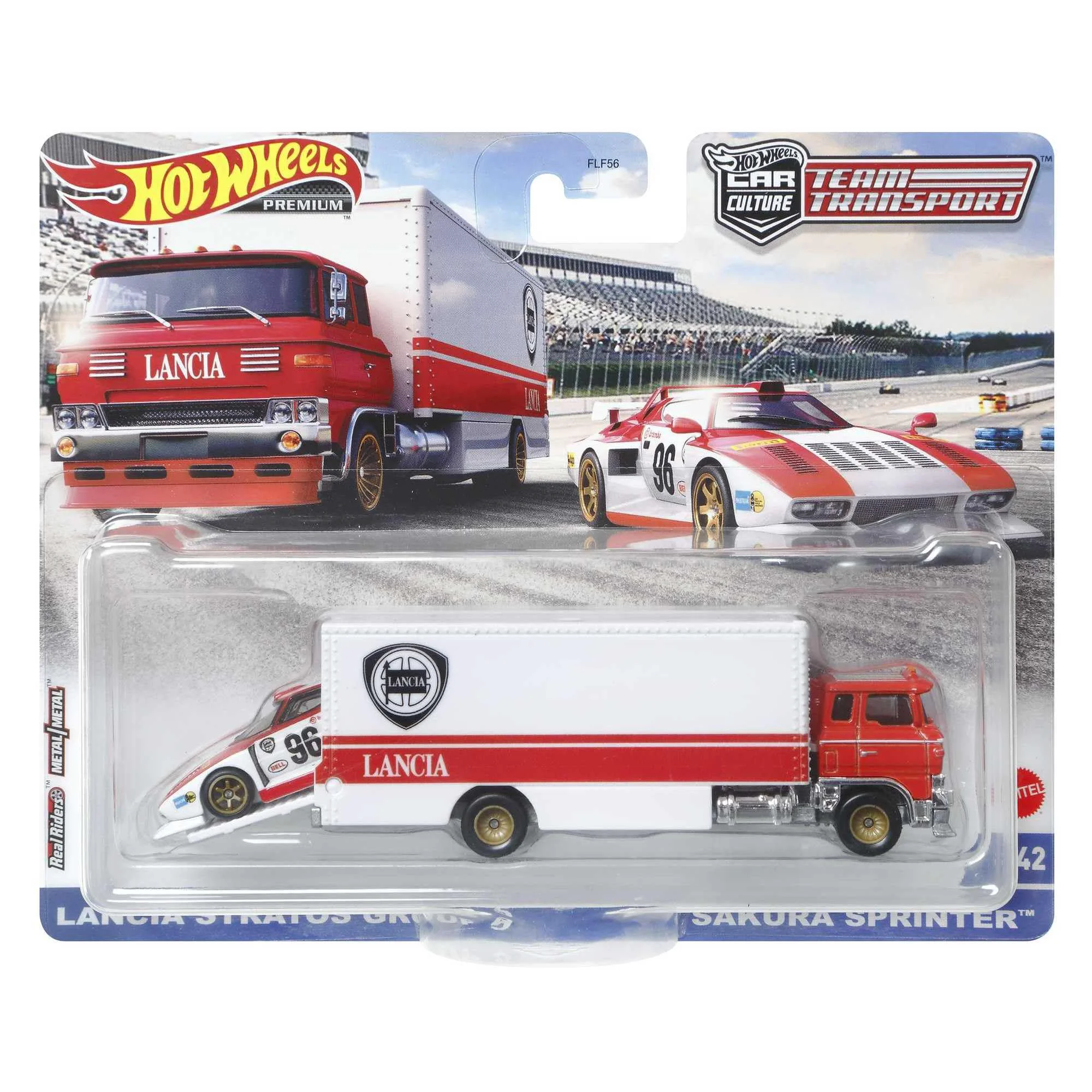Verified Hot Wheels Car Culture Team Transport Lancia Stratos Group 5 Sakura Sprinter Diecast Car Functional