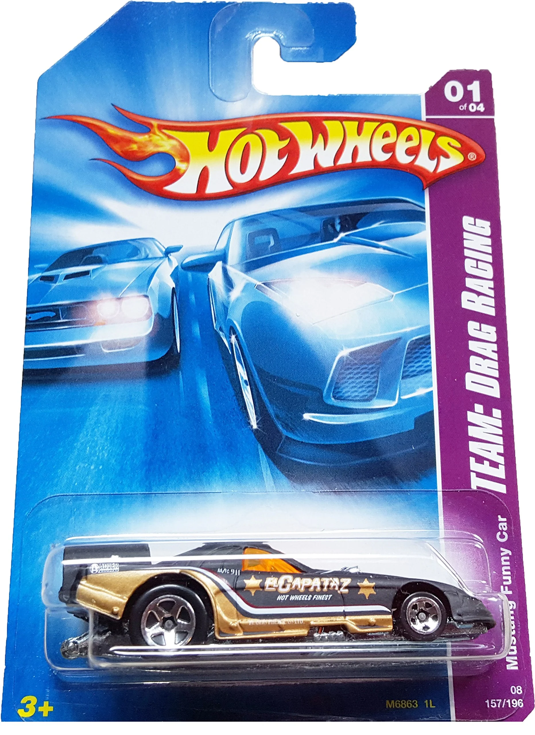 Detailed Hot Wheels 2008-157 Team Drag Racing Mustang Funny Car 1 64 Scale Official