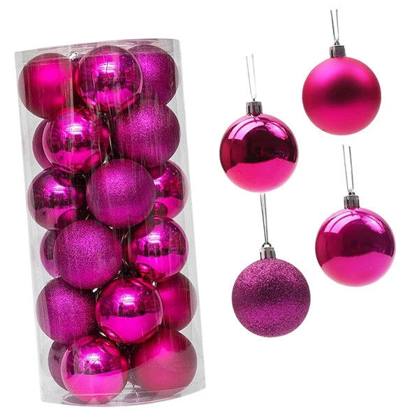 Trusted Maxbell 24 Pieces Christmas Balls Ornament Shatterproof for Wedding Holiday Home Rosy Green