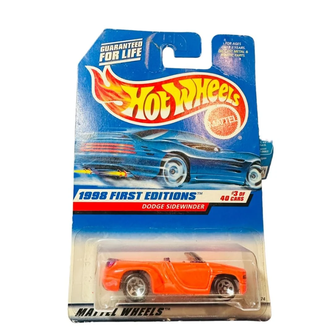 Versatile Hot Wheels - 1998 First Editions - Dodge Sidewinder - Neon Orange - Die Cast - Collector 634 - 3 of 45 - Rare Red Card - Limited Edition… Excellent