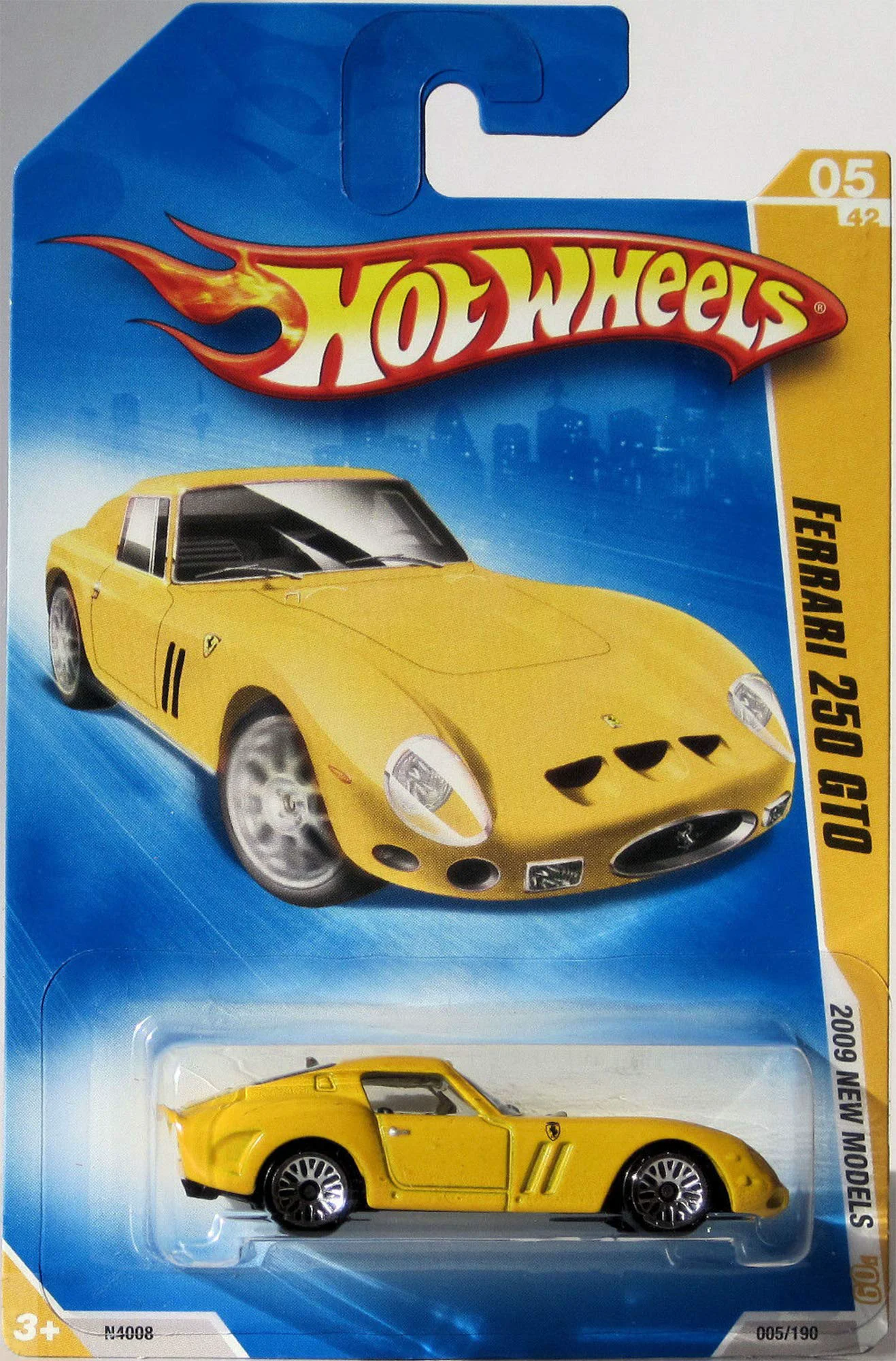 Specialty Hot Wheels 2009 New Models YELLOW Ferrari 250 GTO 1 64 Scale Smooth