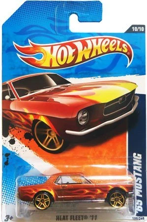 Sustainable Hot Wheels 2011 Heat Fleet 1965 Ford Mustang Copper Red with Flames and Opening Hood Prestigious