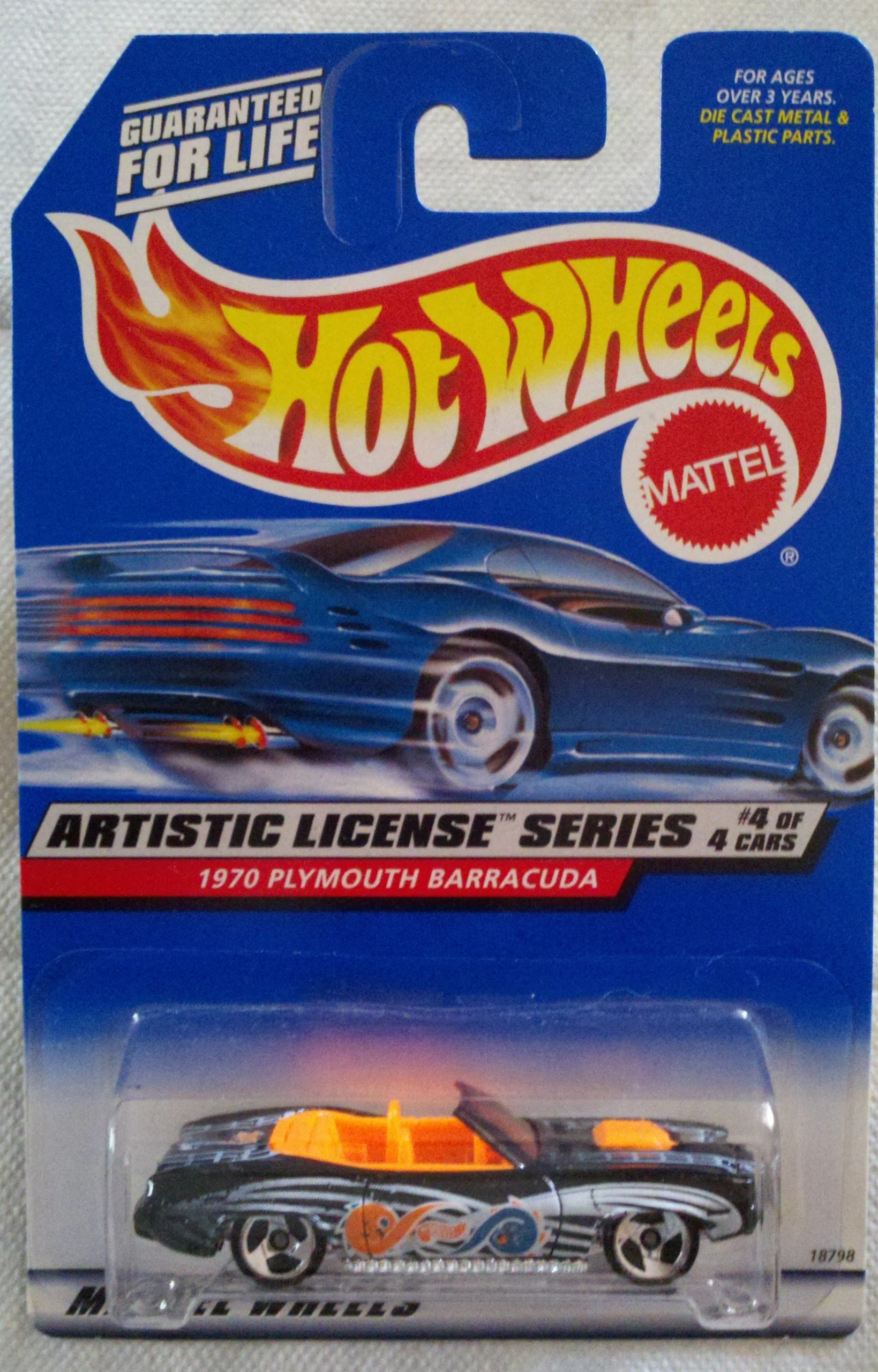 Safe Hot Wheels 1998 Collector No. 732 - Artistic License Series - 1970 Plymouth Barracuda - 4 of 4 World-Class