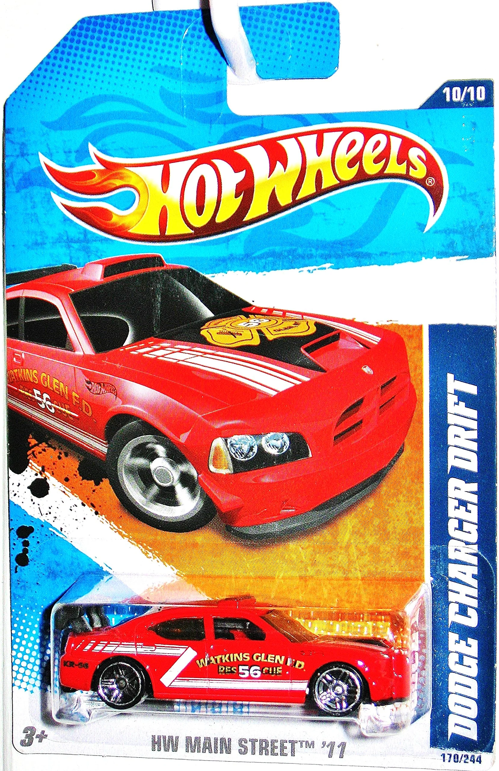 Specialty Hot Wheels 2011 Red Watkins Glen Fire Department Dodge Charger Drift CAR 170 244 HW Main Street 10 10 1 64 Scale Quality