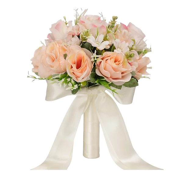 Artisan Maxbell Romantic Wedding Bridal Bouquet Multi Colors for Anniversary Church Wedding Pink Pure
