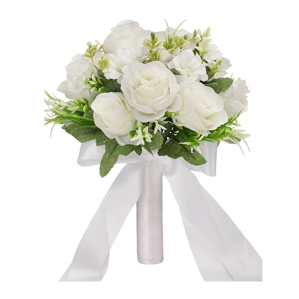 Modern Maxbell Romantic Wedding Bridal Bouquet Multi Colors for Anniversary Church Wedding White Functional