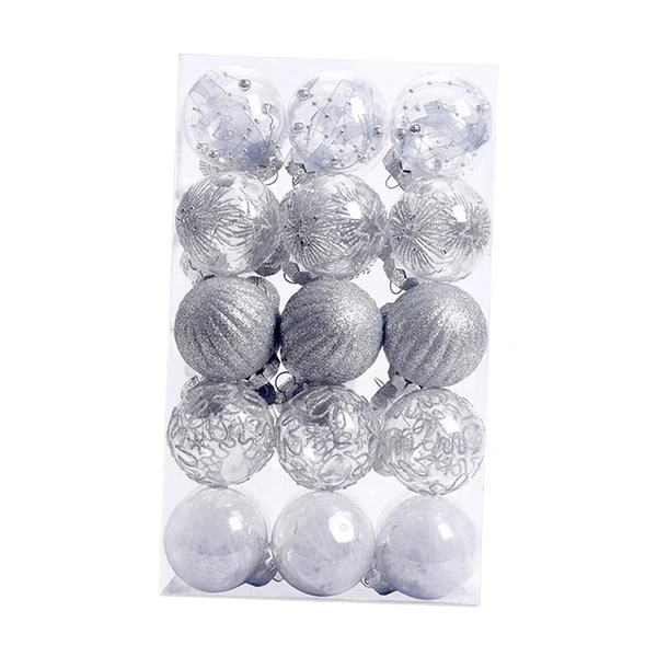 Responsible Maxbell 30 Large Christmas Ball Ornaments Baubles for New Year Xmas Holiday Argent Consistent
