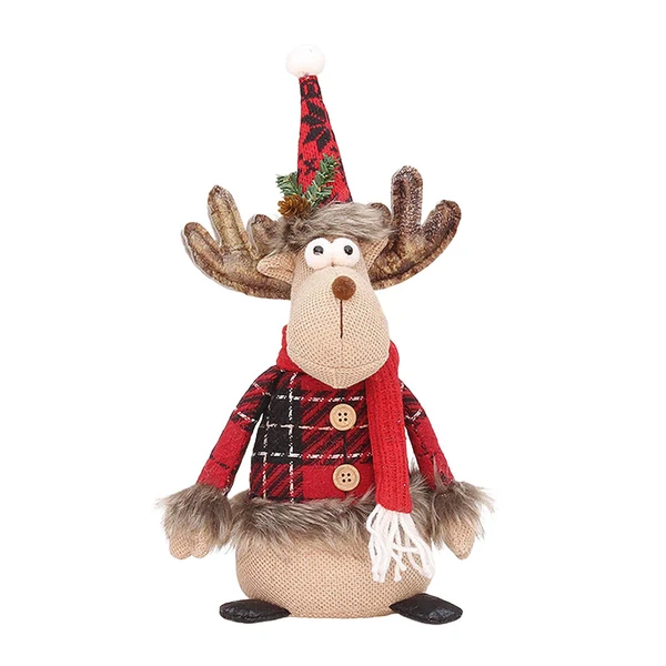 User-Friendly Maxbell Plush Christmas Sitting Ornament Reindeer Figurine Home Decor for Party Reindeer Specialty