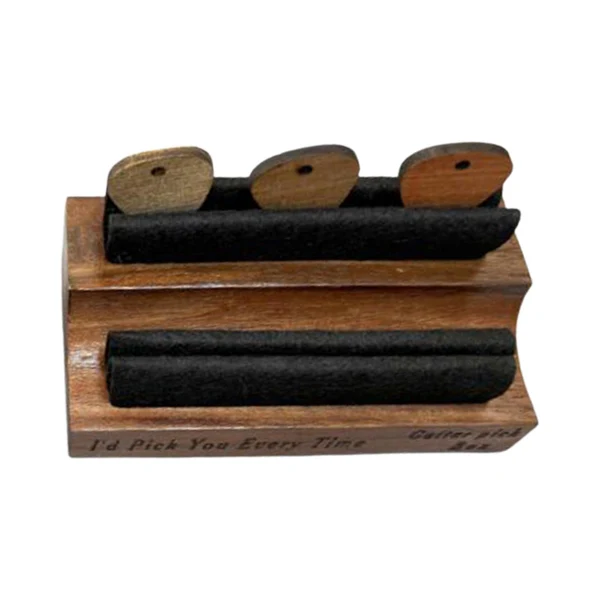 Solid Maxbell Instrument Stand Clip Guitar Player Accessory Organizer Wooden for Guitarist Short dark wood Versatile