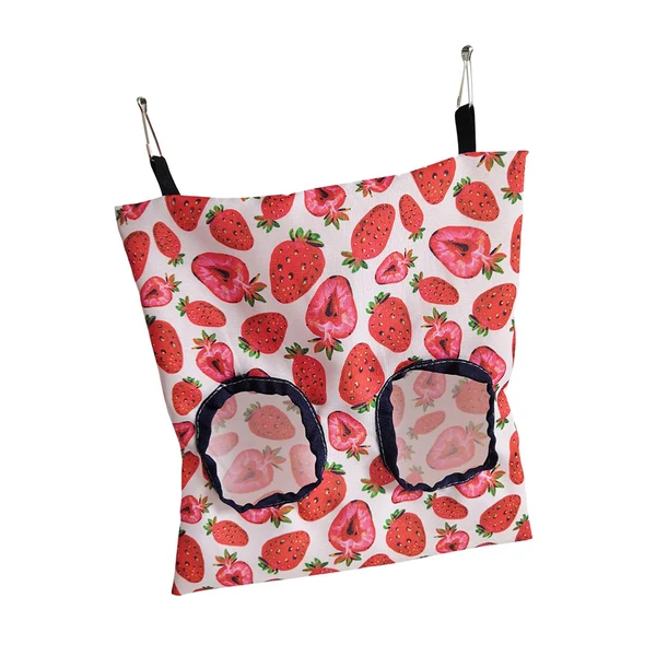 Long-Lasting Maxbell Bunny Guinea Hay Storage Feeding Bags Practical Waterproof Surface Strawberry Size S Excellent