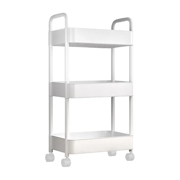 Quality Maxbell Movable Storage Cart Wear Resistant Practical for Bedroom Office Household White Long-Lasting