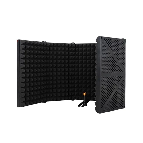 Optimized Maxbell Microphone Isolation Shield Studio Recording Foldable Recording for Vocals Black High-Quality