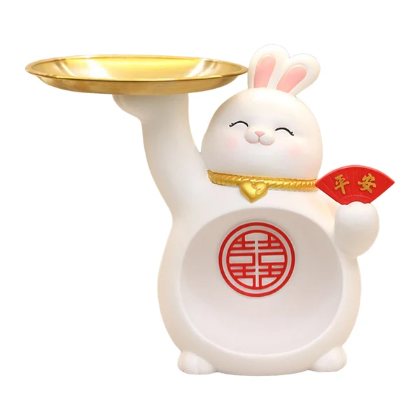 Secure Maxbell Rabbit Figurine Table Centerpiece Entrance Key Holder Modern Jewelry Tray Style B Refined