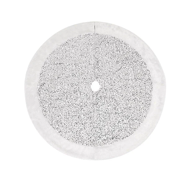 Traditional Maxbell Maxbell Xmas Tree Base Cover Indoor Holiday Bedroom Sequined Christmas Tree Skirt Argent 90cm Advanced