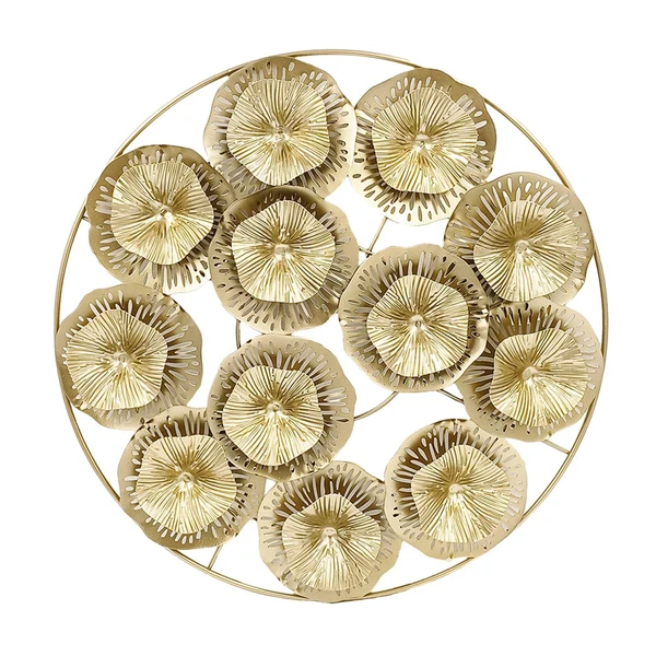 Unique Maxbell Metal Wall Art Decor Modern Flower Sculpture for Sofa Background Bedroom Aureate High-Quality