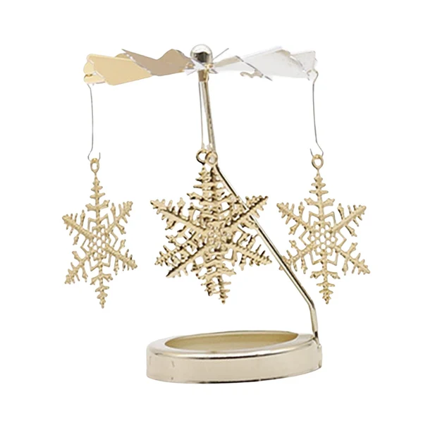 Responsible Maxbell Spinning Tea Light Candle Holder Candle Lover Ornament Rotating Candlestick Snowflake High-End