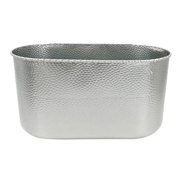 Minimalist Maxbell Metal Flower Pot Iron Vase Rectangle Plating for Front Porch Garden Argent L High-End